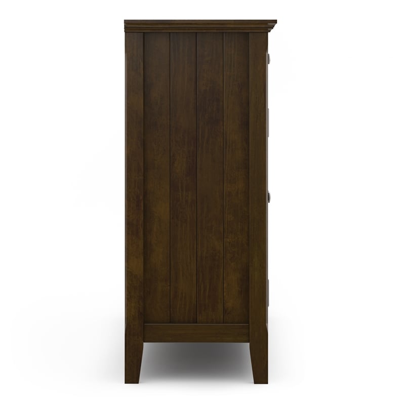 Pemberly Row Solid Wood Entryway Storage Cabinet in Brunette Brown
