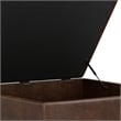 Pemberly Row Square Vegan Faux Leather Storage Ottoman in Brown
