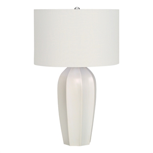 Pemberly Row 27&quoth Table Lamp - Cream Ceramic Base - Ivory Shade