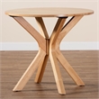 Pemberly Row Round Wood Dining Table with Splayed Legs in Brown