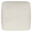 Pemberly Row Contemporary Square Pouf in Ivory Boucle Finish