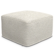Pemberly Row Contemporary Square Pouf in Ivory Boucle Finish