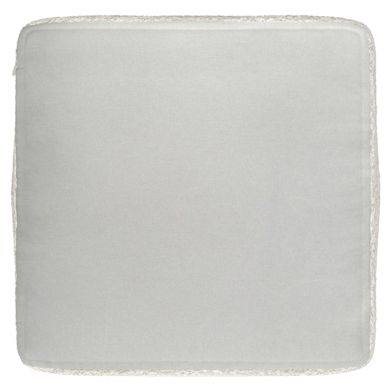 Pemberly Row Contemporary Square Pouf in Ivory Boucle Finish