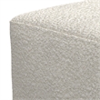 Pemberly Row Contemporary Square Pouf in Ivory Boucle Finish