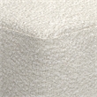 Pemberly Row Contemporary Square Pouf in Ivory Boucle Finish