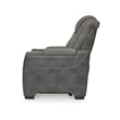 Pemberly Row Contemporary Faux Leather Power Recliner in Gray