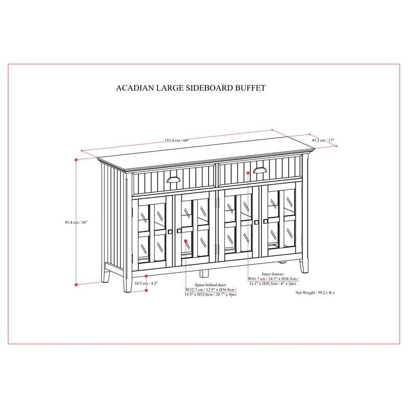 Pemberly Row Solid Wood & Pine 60x17