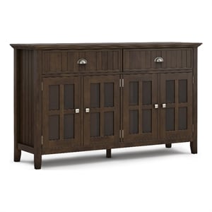 Pemberly Row Solid Wood & Pine 60x17&quot Sideboard Buffet in Brunette Brown