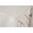 Pemberly Row Soft White Wooden Server with Gold and Acrylic Accents