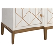 Pemberly Row Soft White Wooden Server with Gold and Acrylic Accents