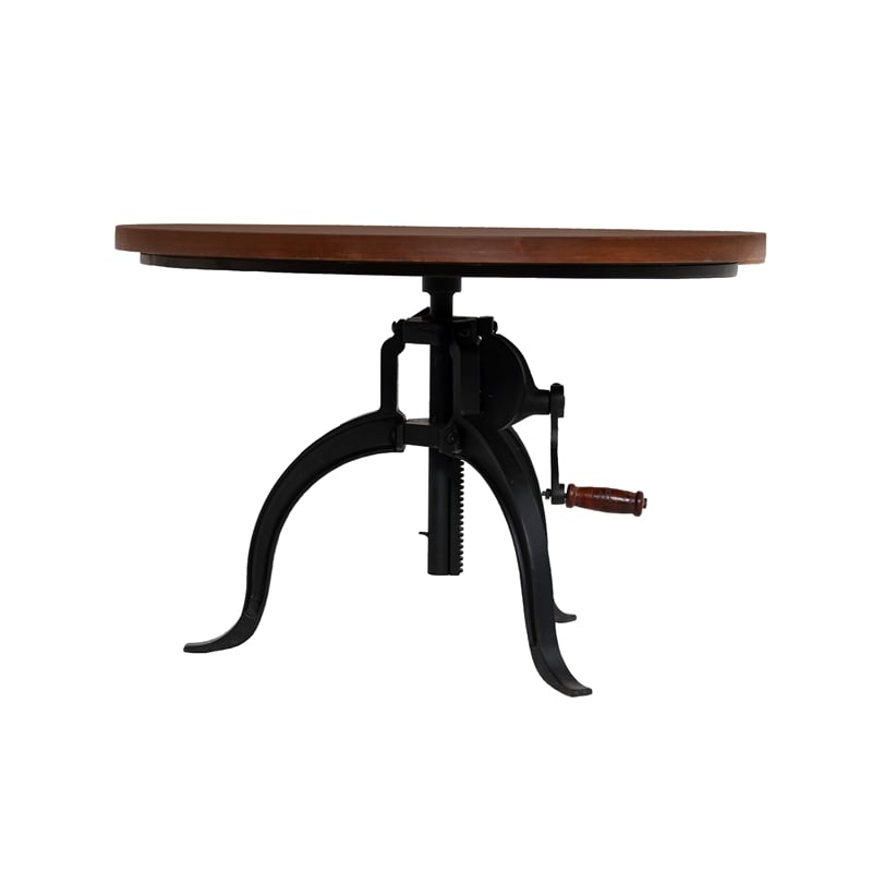 Pemberly Row Adjustable Height Wood Coffee Table in Brown/Black