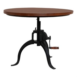 Pemberly Row Adjustable Height Wood Coffee Table in Brown/Black