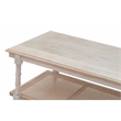 Pemberly Row Contemporary Wood & Cane Coffee Table in Whitewash