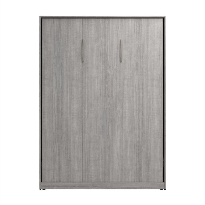 Pemberly Row Contemporary Engineered Wood Full Murphy Bed in Gray