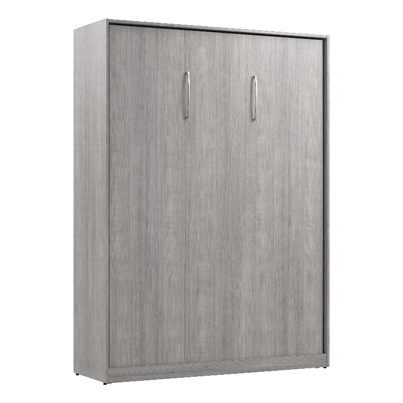 Pemberly Row Contemporary Engineered Wood Full Murphy Bed in Gray
