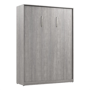 Pemberly Row Contemporary Engineered Wood Full Murphy Bed in Gray