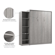 Pemberly Row Wood Queen Murphy Bed with Closet Organizer in Gray