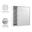 Pemberly Row Wood Full Murphy Bed with Closet Organizer in White