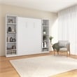 Pemberly Row Wood Full Murphy Bed with Closet Organizers in White