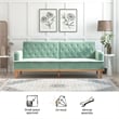 Pemberly Row Vintage Convertible Sofa Bed Futon in Teal Velvet