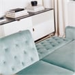 Pemberly Row Vintage Convertible Sofa Bed Futon in Teal Velvet