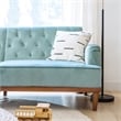 Pemberly Row Vintage Convertible Sofa Bed Futon in Teal Velvet