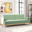 Pemberly Row Vintage Convertible Sofa Bed Futon in Teal Velvet