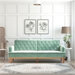 Pemberly Row Vintage Convertible Sofa Bed Futon in Teal Velvet