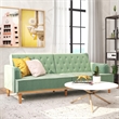 Pemberly Row Vintage Convertible Sofa Bed Futon in Teal Velvet