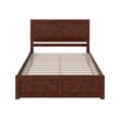 Pemberly Row Canyon Queen Wood Platform Bed with Matching Footboard in Walnut