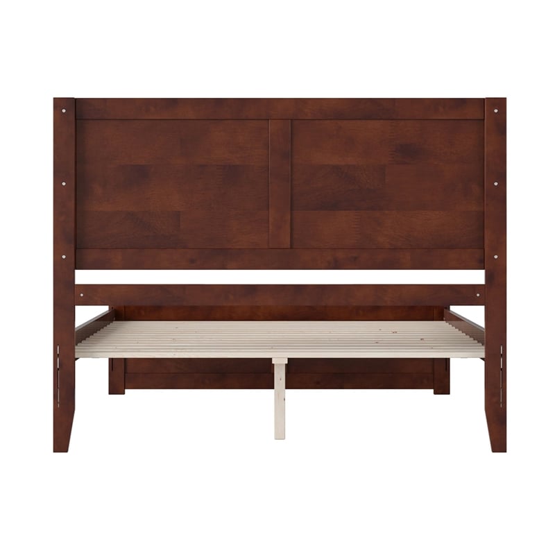 Pemberly Row Canyon Queen Wood Platform Bed with Matching Footboard in Walnut