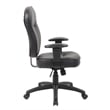 Pemberly Row Faux Leather Task Chair with Adjustable Arms in Black