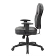 Pemberly Row Faux Leather Task Chair with Adjustable Arms in Black