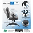 Pemberly Row Faux Leather Task Chair with Adjustable Arms in Black