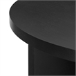 Pemberly Row Round Modern Wood Coffee Table with X-Shaped Base in Black