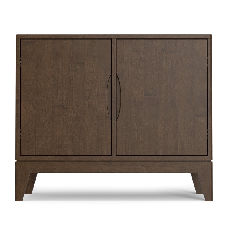 Pemberly Row 2-Door Solid Wood Sideboard Buffet/Storage in Walnut Brown