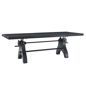 Pemberly Row 96&quot Adjustable Height Wood Dining/Conference Table in Black