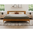 Pemberly Row Solid Wood Modern Low Profile King Platform Bed in Light Toffee