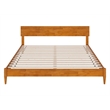 Pemberly Row Solid Wood Modern Low Profile King Platform Bed in Light Toffee