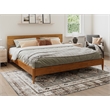 Pemberly Row Solid Wood Modern Low Profile King Platform Bed in Light Toffee