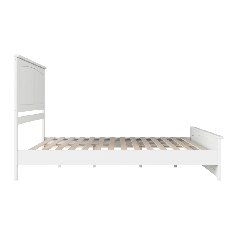 Pemberly Row King Wood Low Profile Platform Bed with Matching Footboard in White