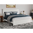 Pemberly Row King Wood Low Profile Platform Bed with Matching Footboard in White