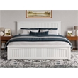 Pemberly Row King Wood Low Profile Platform Bed with Matching Footboard in White