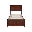 Pemberly Row Valencia Twin XL Low Profile Wood Platform Bed in Walnut