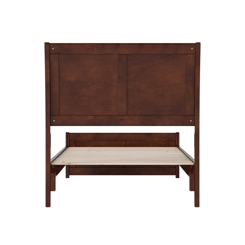 Pemberly Row Valencia Twin XL Low Profile Wood Platform Bed in Walnut
