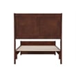 Pemberly Row Valencia Twin XL Low Profile Wood Platform Bed in Walnut