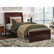 Pemberly Row Valencia Twin XL Low Profile Wood Platform Bed in Walnut