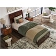 Pemberly Row Valencia Twin XL Low Profile Wood Platform Bed in Walnut