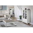 Pemberly Row Rustic Farmhouse Bookcase Cabinet - White w/Brown Oak