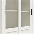 Pemberly Row Rustic Farmhouse Bookcase Cabinet - White w/Brown Oak